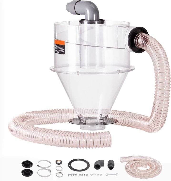 4' Zyklon-Staubabscheider – Nachrüstung für Staubsammler, ABS-Staubabscheider mit 2'-Loch-Außendurchmesser-Anschluss und...