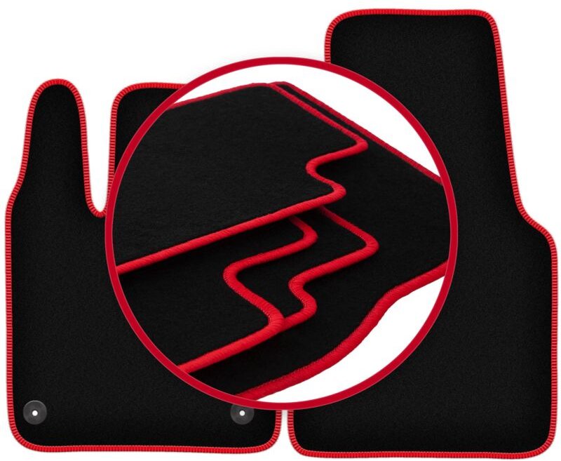 CARLUX-RED Autofußmatten für: Smart Fortwo III Fließheck (2014-2020)