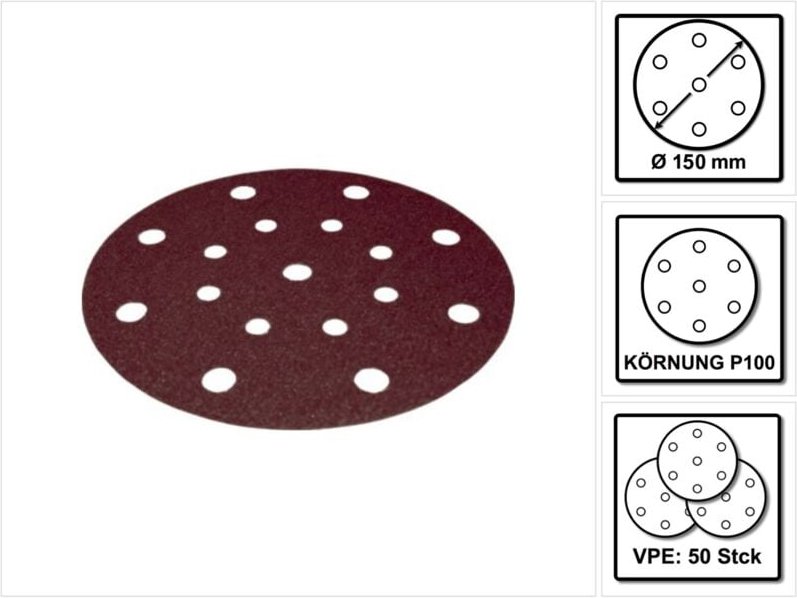 Stf D150/16 Rubin2 Schleifscheiben P100 RU2/50 150 mm / 50 Stück ( 499120 ) - Festool