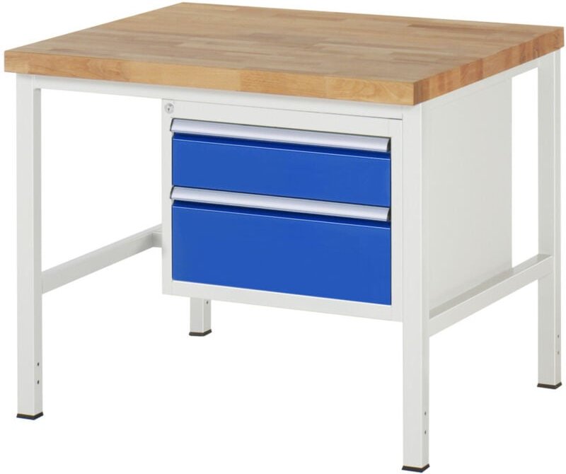 Thumbnail - Werkbank höhenverstellbar 8123A1, B1000xT900xH840-1040mm, 2x Schublade-TA - RAU