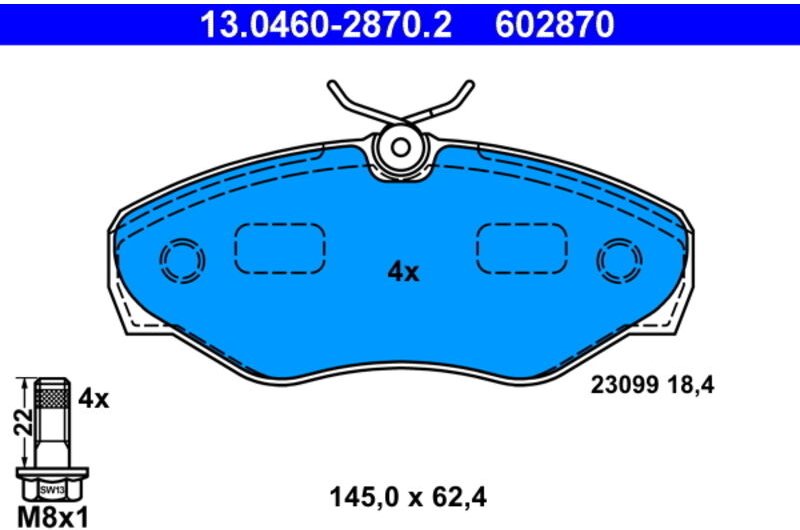Thumbnail - Bremsbeläge Vorne 13046028702 Ate
