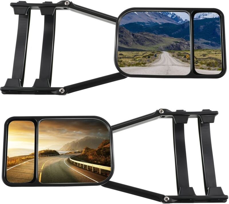 2x Abschleppspiegel, Mehrfachwinkel für Wohnwagen, pkw, lkw, 4WD, aufsteckbarer Abschleppspiegel, universeller Anhänger,...