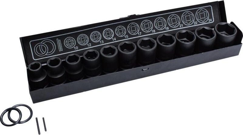 Kraft-Steckschlüssel-Satz Schlagnuss-Satz 1/2' 15tlg. - Fortis