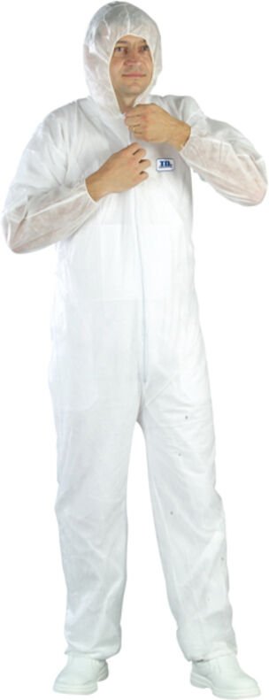 Weiße Einwegkombination T XXXL