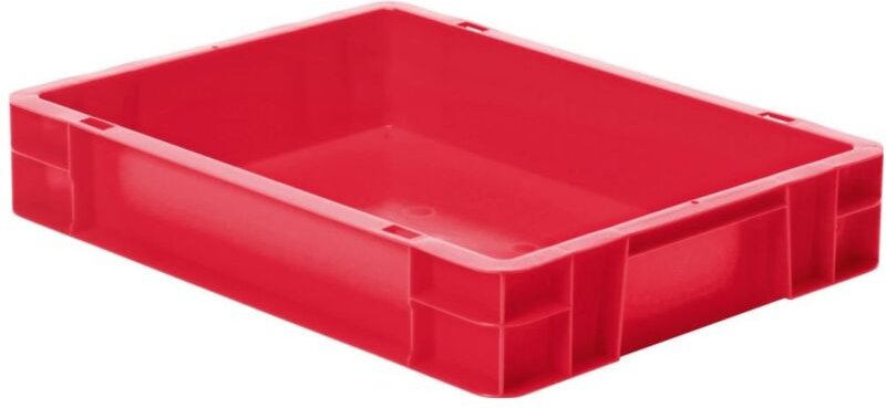 Transport-Stapelkasten 400x300x75 mm rot, geschlossen ohne Griffloch