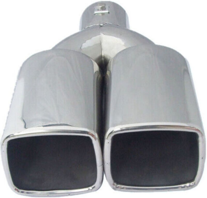1pc Auto Auspuff Tipp Dual Platz Rohr Chrom Edelstahl 2,5 zoll Einlass UNS