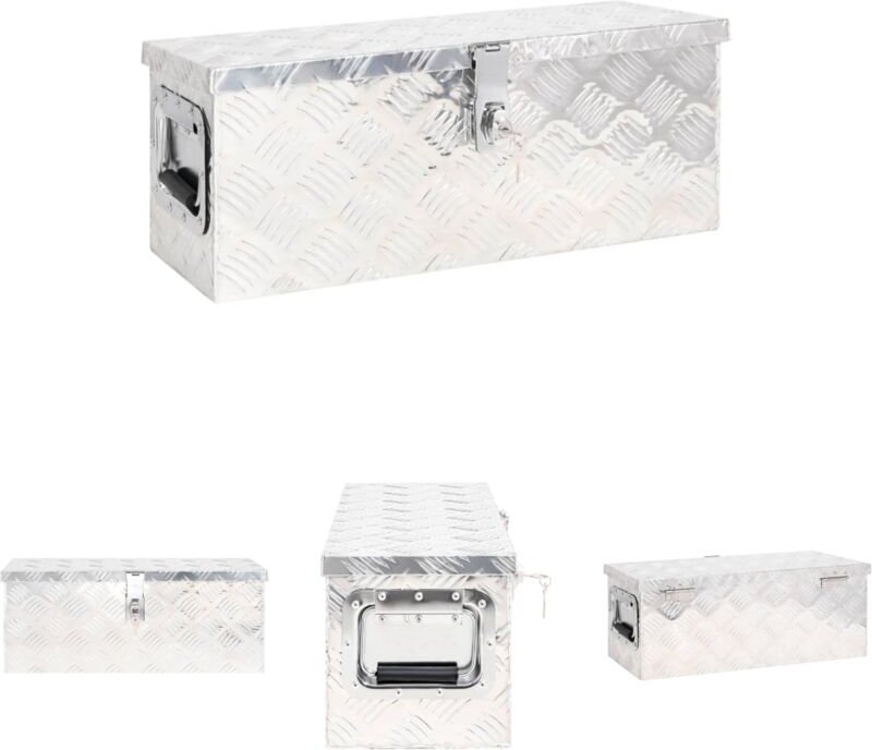 Aufbewahrungsbox Silbern 60x23,5x23 cm Aluminium - Werkzeugkästen - Silber - The Living Store