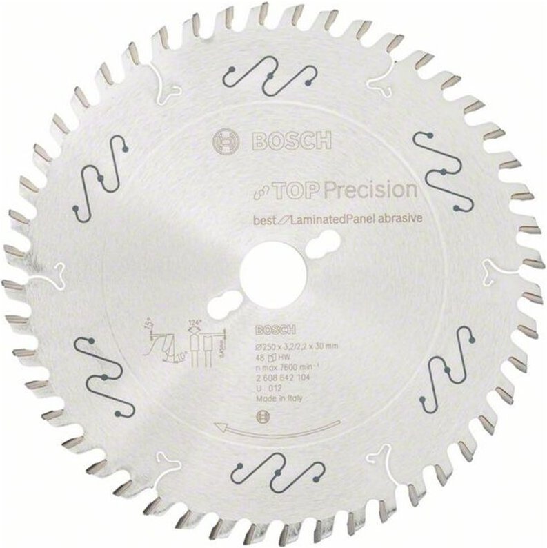 Kreissägeblatt Top Precision Best for Laminated Panel Abrasive 250x30x3,2 mm, 48 - Bosch