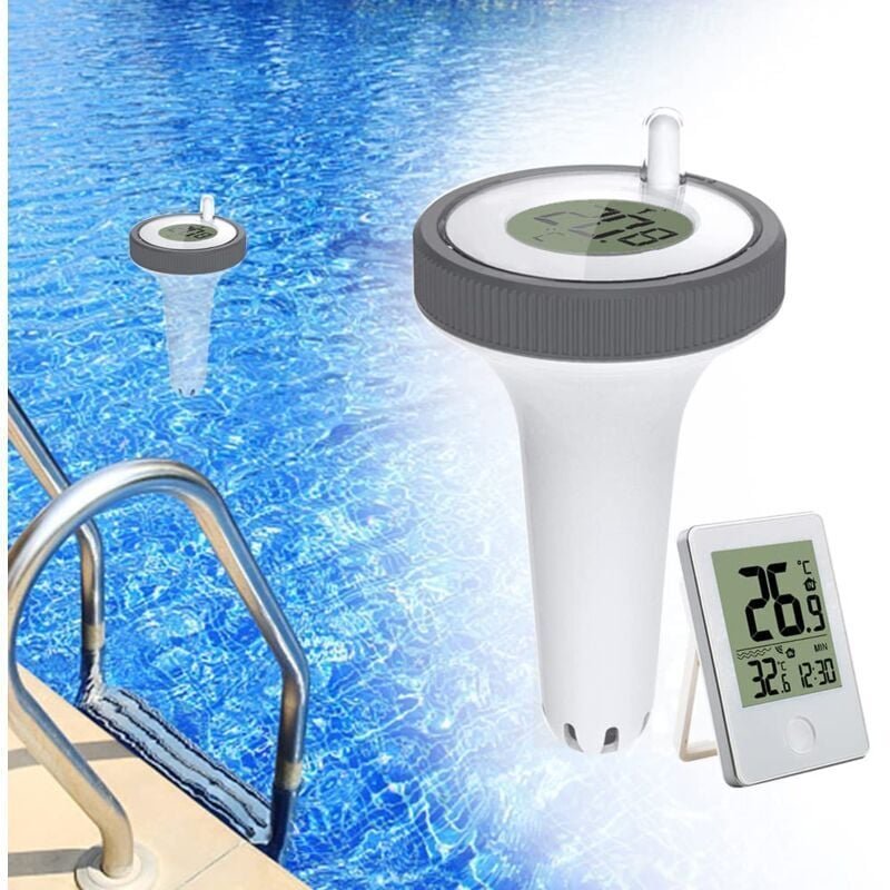 Thumbnail - Odipie - Schwimmendes Schwimmbad-Thermometer, kabelloses schwimmendes Innen- und Außenthermometer, digitales Schwimmbad-...