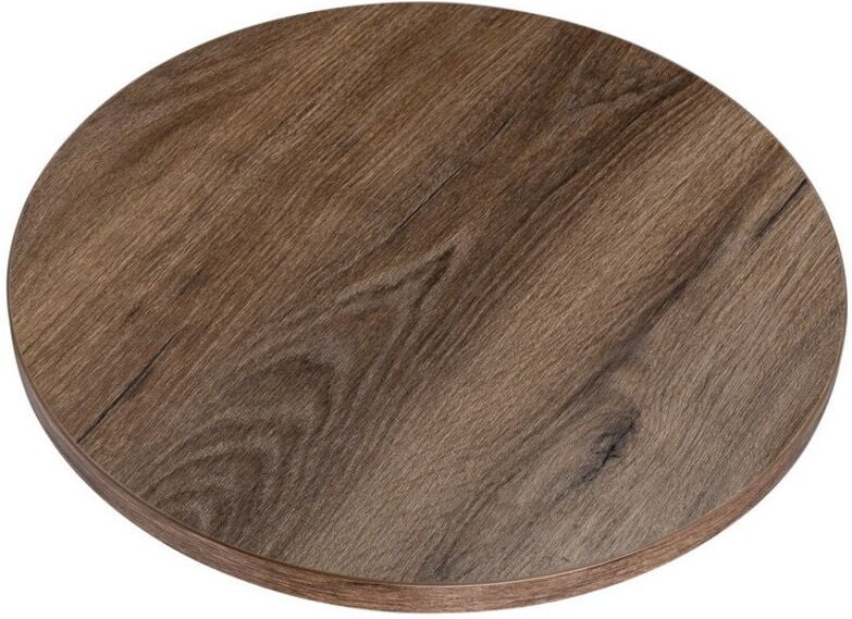 Tischplatte aus Laminat in Schokoladeneiche, rund, 50 cm Durchmesser, für einen Tisch oder Couchtisch