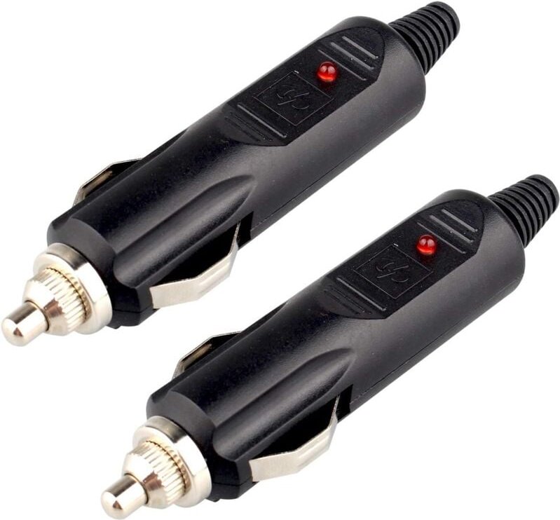 Pack dc 12 v Stecker für Zigarettenanzünder-Steckdose mit roter 10 A-Sicherung und LED-Betriebsanzeige