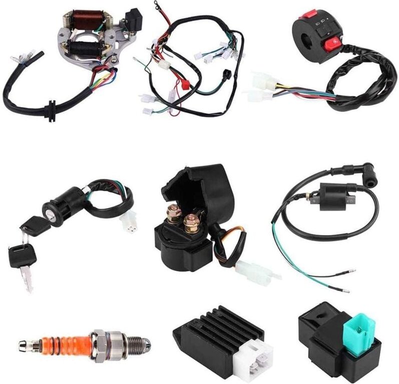 Thumbnail - Zündspule, 50 70 90 110CC CDI-Kabelbaumsatz, Verkabelungssatz, ATV-Elektrostarter-QUAD-Zündung, CDI, passend für 50ccm 7...