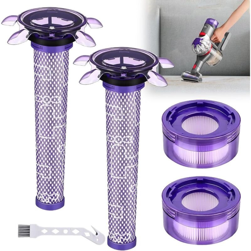 Filter für Dyson, Ersatzfilter für Dyson V7 V8 Absolute Animal Motorhead Animal, mit 2 HEPA-Nachfiltern, 2 Star-Vorfilte...