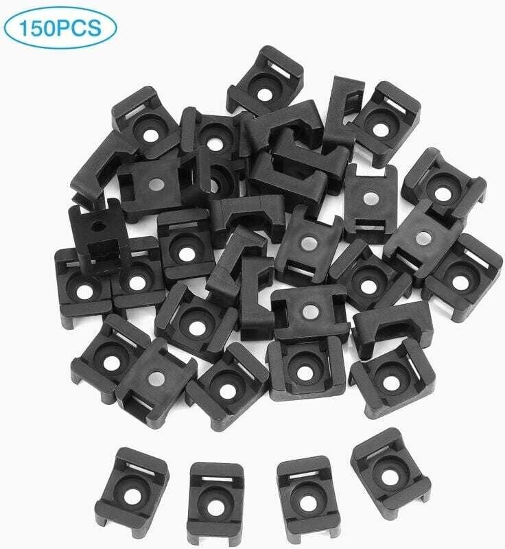 Ulisem150 Stück schwarze Kabelbinderhalter, Kabelbindersockel, 23 mm x 16 mm