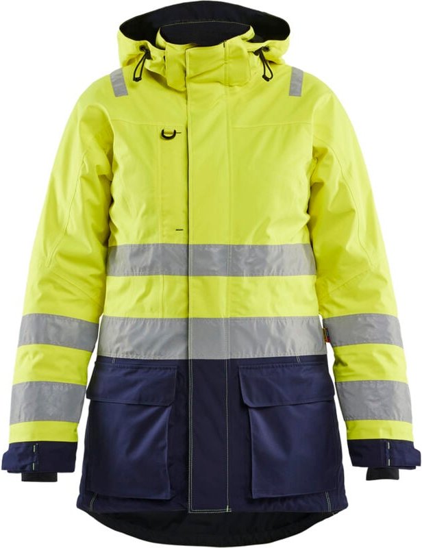 Hochsichtbarer Winterparka für Damen 4472 - Neon Gelb / Marine M