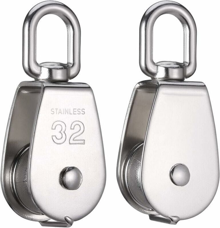 Thumbnail - 2er-Pack 32 mm M32 304 Edelstahl-Riemenscheibe – einzelne Riemenscheibe für den Innen- und Außenbereich - Ahlsen