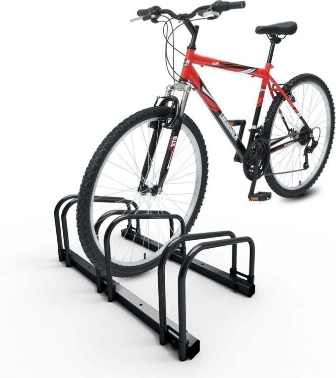 VOUNOT® Fahrradständer für 3 Fahrräder, Boden und Wandmontage, Aufstellständer Mehrfachständer, Schwarz