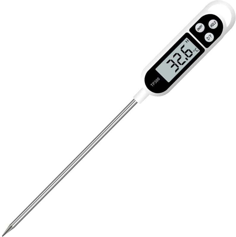 Digitales Küchenthermometer Haushaltsthermometer Backofenthermometer Kochthermometer, Lange Sonde, Korrosionsschutz, °C/...