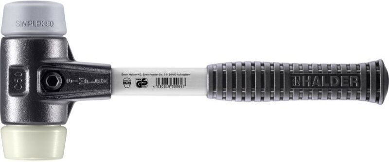 SIMPLEX-Schonhammer, TPE-mid / Nylon mit verstärktem Tempergussgehäuse und Fiberglasstiel D=50 mm 3738.050