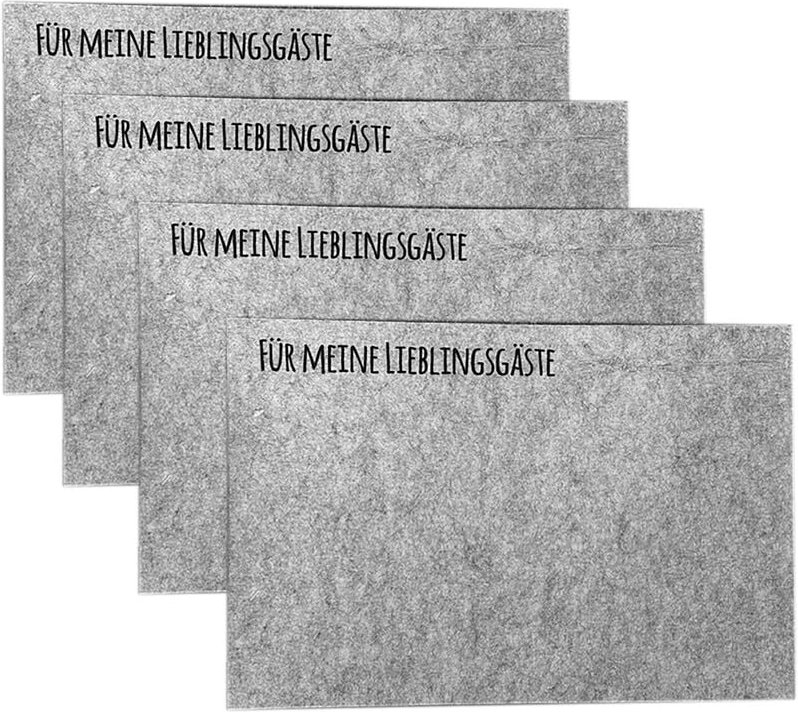 4er Filz Platzset eckig 45x30cm-M116636-Gäste-Hellgrau