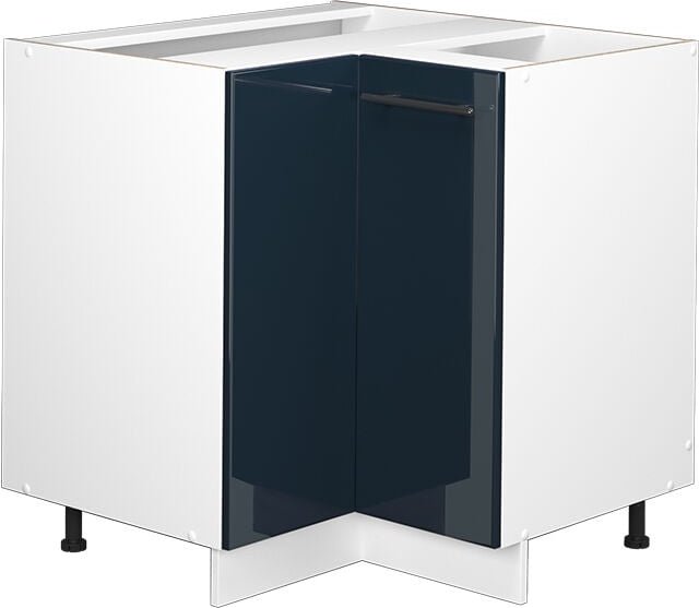 Vicco - Eckunterschrank Fame-Line, Dunkelblau Hochglanz, 80.5 cm ohne Arbeitsplatte