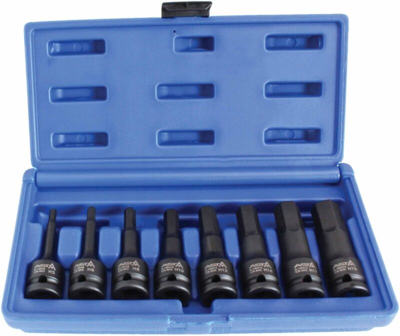 'Coffret de clés six pans creux Visseuse à percussion 1/2 SW 5 6 8 10 12 14 17 19 Visseuse à percussion Noix pour Allen ...