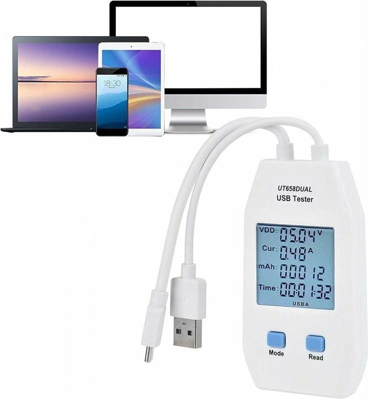 Thumbnail - Shining House - USB-Tester-Detektor, Voltmeter, Amperemeter, digitaler Leistungskapazitätstester, hochpräzises digitales...