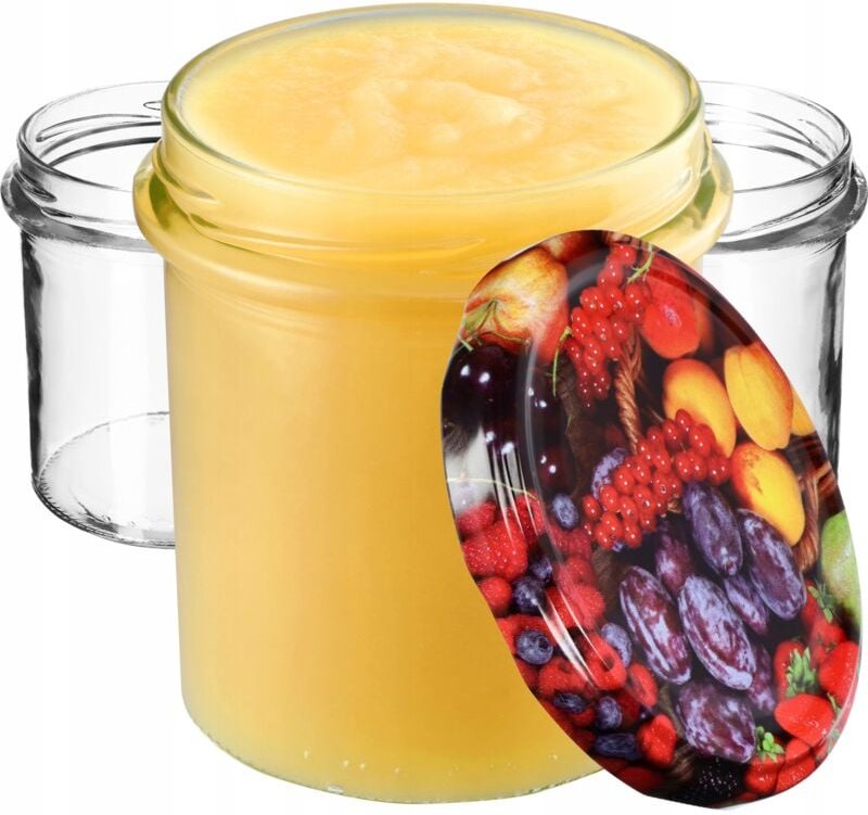 Kadax - Marmeladengläser 350ml, fi82 mm, Einmachgläser mit Schraubdeckel, Honiggläser, Einweckgläser,