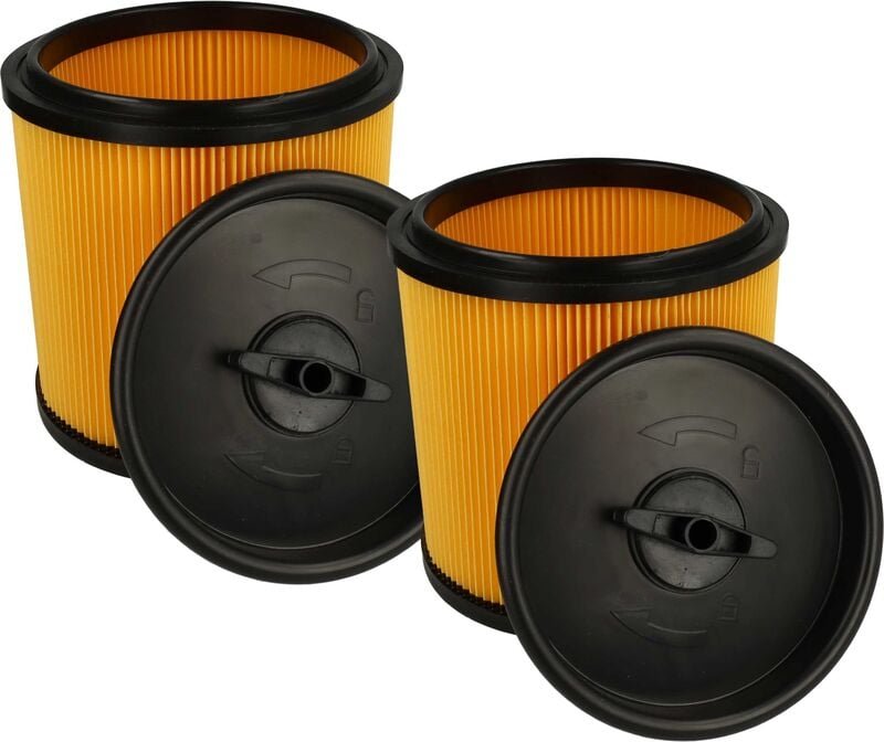 2x Faltenfilter Ersatz für Parkside 91092030 für Staubsauger - Filter, Patronenfilter, schwarz gelb - Vhbw