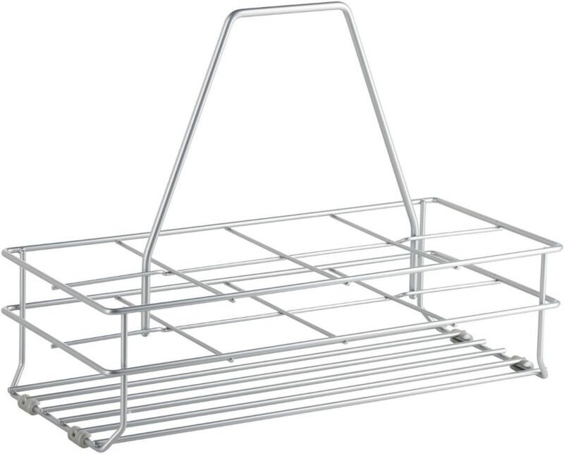 Kesseböhmer - Flaschentragekorb mit Bodengleitern für 8 Flaschen, Chrom matt
