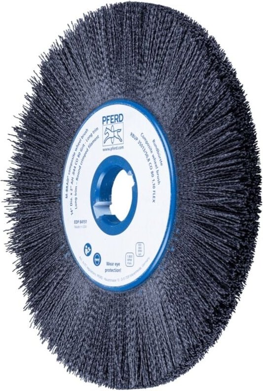 PFERD TOOLS COMPOSITE FLEX Rundbürste RBUP Ø 350x13x50,8 mm Keramik-Filament-Ø 1,10mm Korn 80 stationär