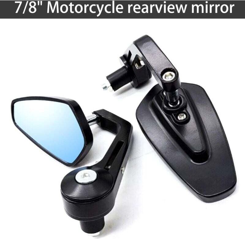 UlisemMotorradspiegel 7/8' 22mm Motorrad Rückspiegel Lenkerende Blendfrei Motorrad Seitenspiegel Yamaha Suzuki Kawasaki