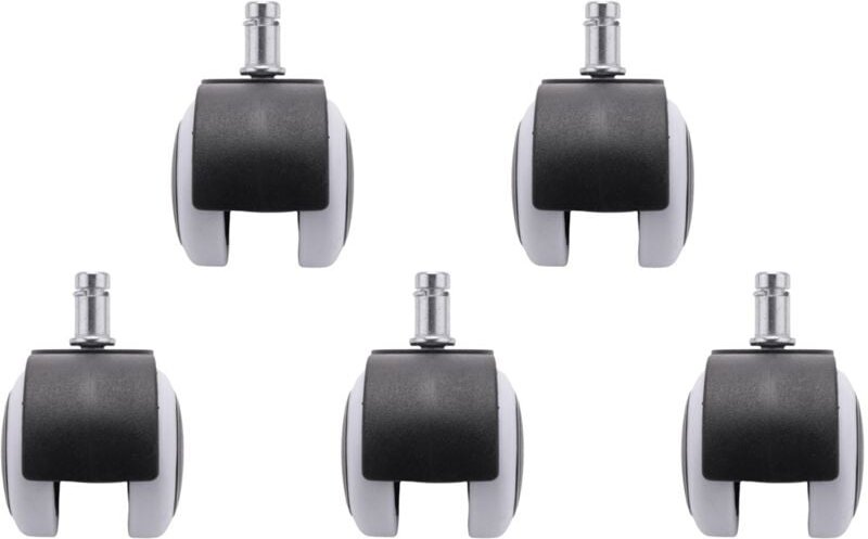 50 mm Bürostuhlrollen, 5er-Set, Schwarz und Weiß