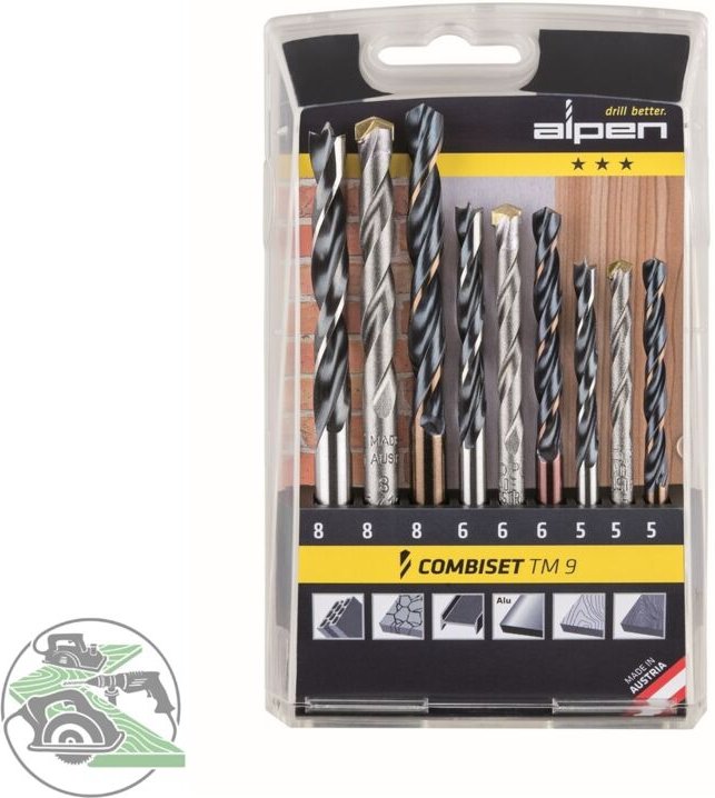 0000802102100 tm 9 9teilig Universal-Bohrersortiment - Alpen
