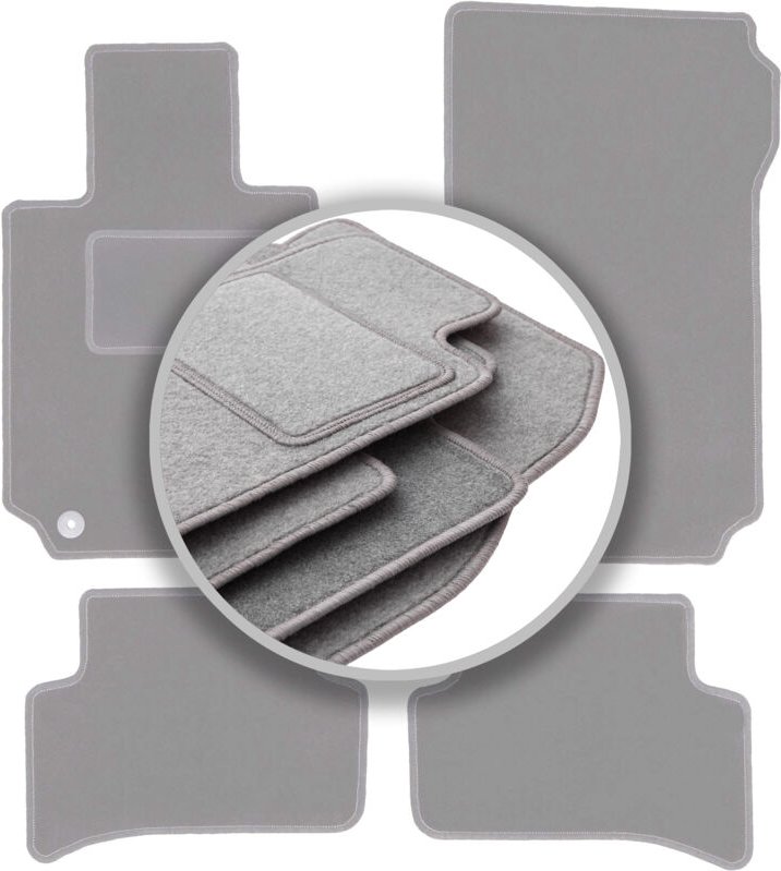 Graue Autofußmatten für: Mercedes C W204 Limousine, Kombi, Coupé (2007-2014)