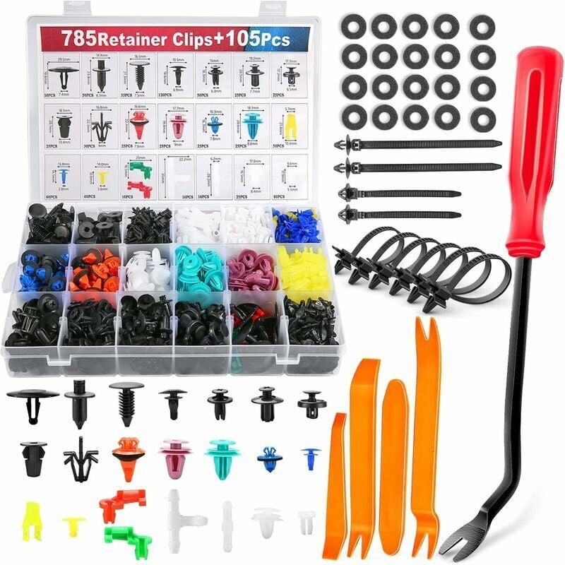 890 clip per rivetti in plastica, clip per auto, rivetti di fissaggio protettivi in plastica per auto, pannelli per port...