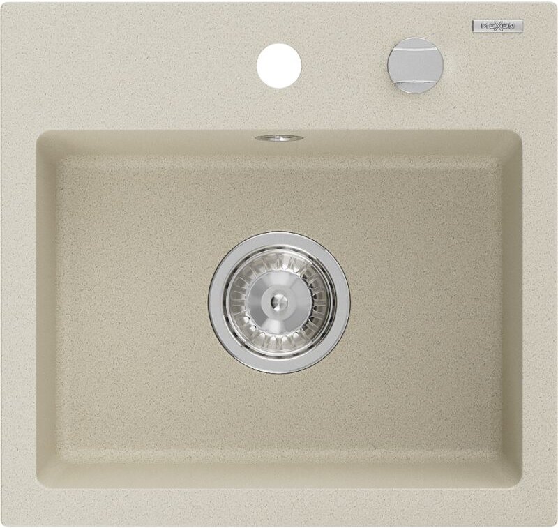 Milo 1-Becken-Granit-Spüle 435 x 410 mm, Beige - 6505441000-69 - Mexen
