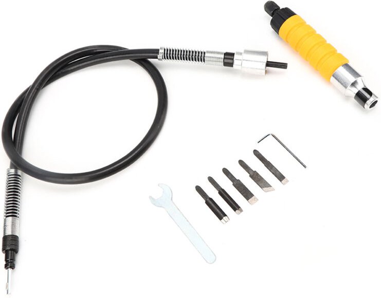 Set elektrischer Holzschnitzmeißel, müheloses Schnitzwerkzeug mit gelbem Griff, langlebige Edelstahlklingen für schnelle...