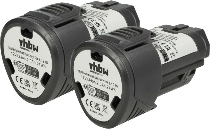 Vhbw - 2x Akku kompatibel mit aeg BWS12CBWS Werkzeug (2000 mAh, Li-Ion, 12 v)