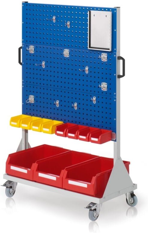 Kappes RasterMobil® mobiler Arbeitsplatzschrank Größe 4 1580x1000x500mm 6 Lochplatten 31-teilig enzianblau