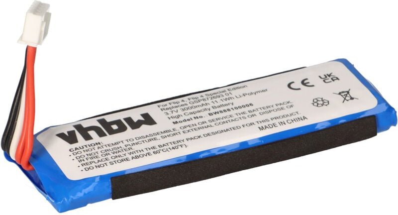 1x Akku kompatibel mit jbl Flip 4 Special Edition, 4 Lautsprecher Boxen Speaker (3000 mAh, 3,7 v, Li-Polymer) - Ersatz f...