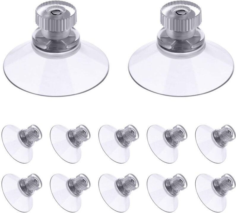 Einschraubbarer Saugnapf, 12 Stück 30 mm transparente Saugnäpfe mit Gewinde, extra starker PVC-Kunststoff-Vorhang-Aufhän...