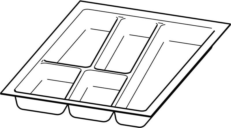 Möbel-Besteckeinsatz, OrgaTray 740, 9302743, L500mm, KB350mm, weiss - Hettich