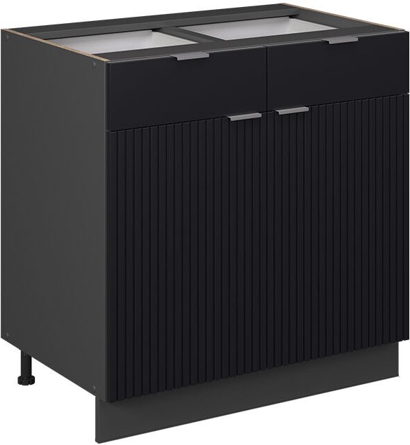 Vicco - Küchenschränke Fame-Line, Schwarz gestreift, 80 cm ohne Arbeitsplatte