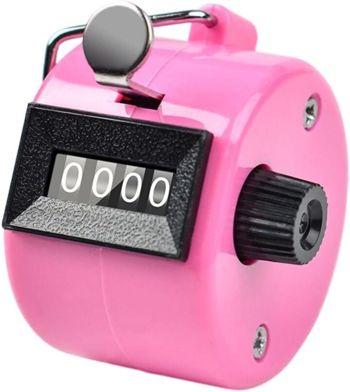 Stück Manueller Tally-Zähler, 4-stelliger Klick-Zähler, mechanischer manueller Tally-Zähler, Klick-Zähler – Pink