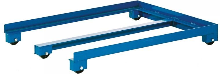 Kongamek Palettenwagen in blau 150mm hoch 1000kg Tragkraft für EUR-Paletten 1200x800mm