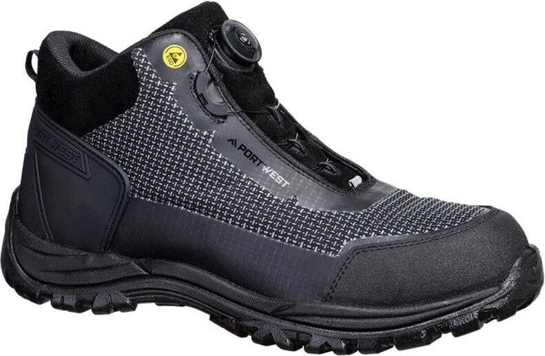 Portwest - Girder Composite Mid Boot S3S esd sr fo FE04 Gr. 42 Black/Grey