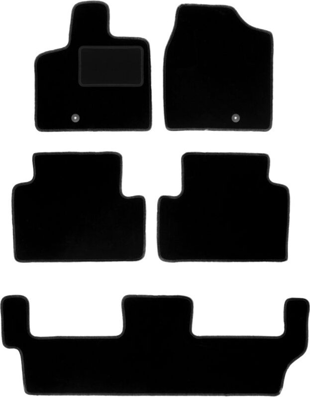 Schwarze Velours-Fußmatten für: Dodge Grand Caravan IV 7-Sitzer (2008-2016)