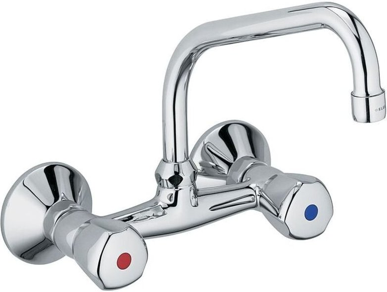 Standard Spültisch-Wandarmatur Abgang oben Terraluxgriff chrom