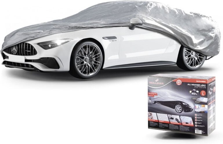 Walser - Autoplane All Weather Light, PKW-Abdeckplane Vollgarage Größe l, hellgrau